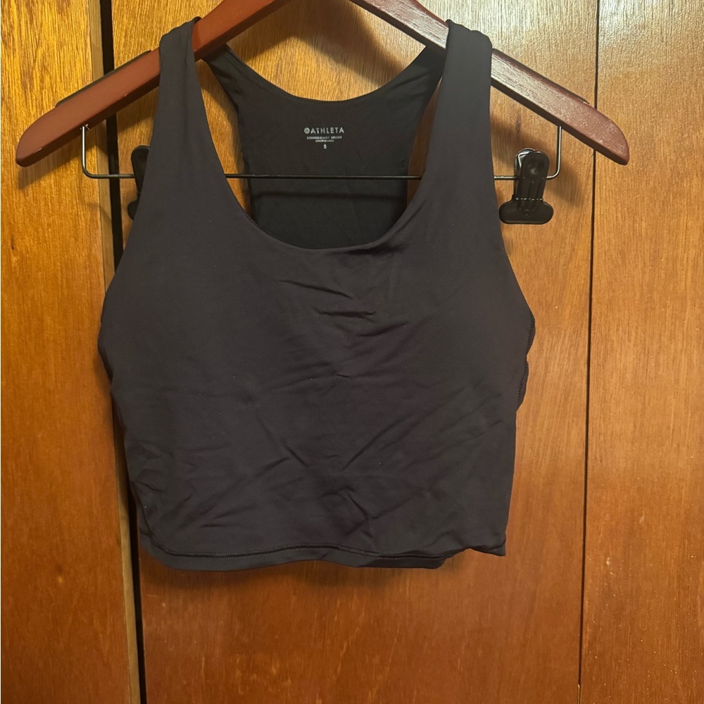 Athleta Black Sports Bra Crop Tank size Small